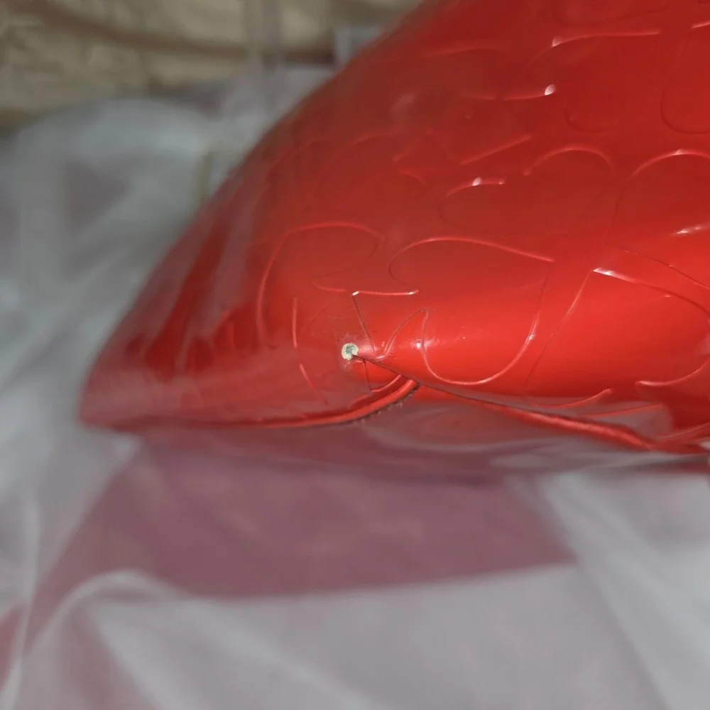 Kate Spade Sophie Red Patent Leather Embossed Heart‎ Tote Bag Project Piece